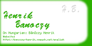 henrik banoczy business card